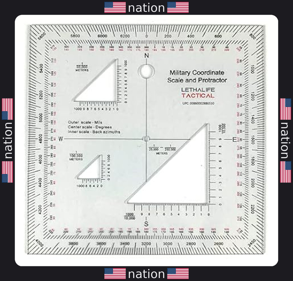 Precision Military Protractor for Land Navigation - Essential Tool