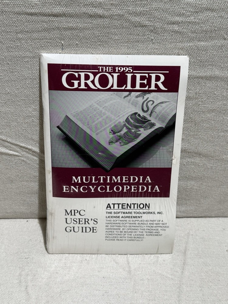 1995 Grolier Multimedia Encyclopedia For CDROM PC Computer W Guide, New