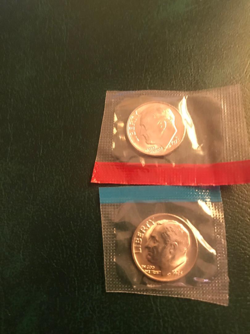 1973 P+D UNCIRCULATED ROOSEVELT DIMES NICE COIN STILL IN MINT CELLO L@@K