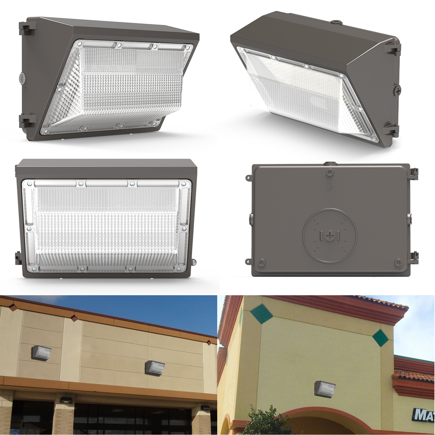 4 Pcs 120W LED Wall Pack Light Dusk to Dawn Commercial Outdoor Security Light