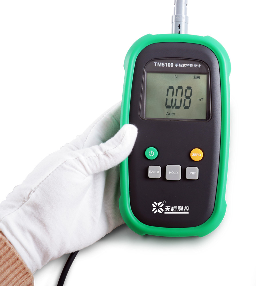 Handheld Gauss Meter Tesla Meter with 0-200mT 0-2000mT USB Interface Hall Probe
