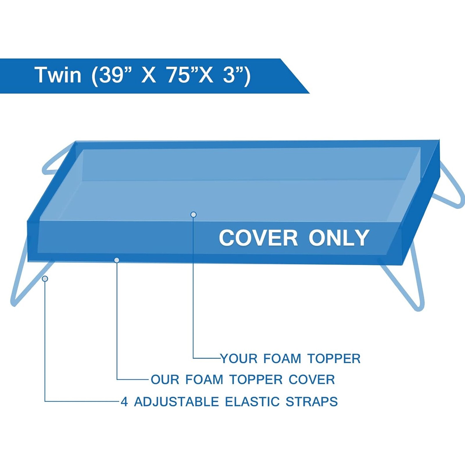 Bamboo Mattress Topper Cover Zippered Mattress Protector for Latex Mattress