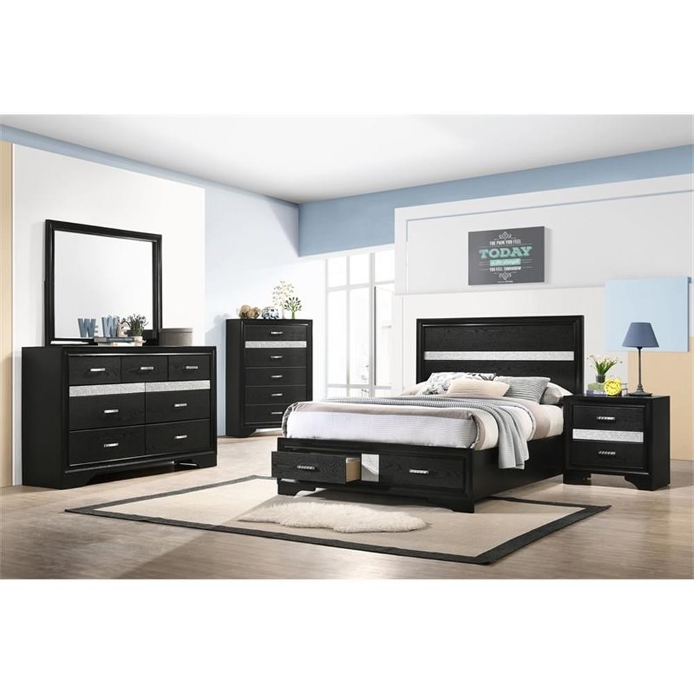 Miranda 4-piece Full Bedroom Set Black