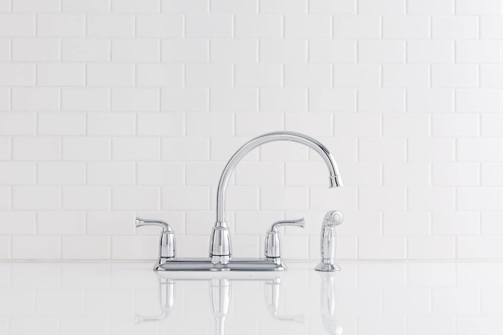 Moen Banbury CA87553 2 Handle Side Sprayer Kitchen Faucet