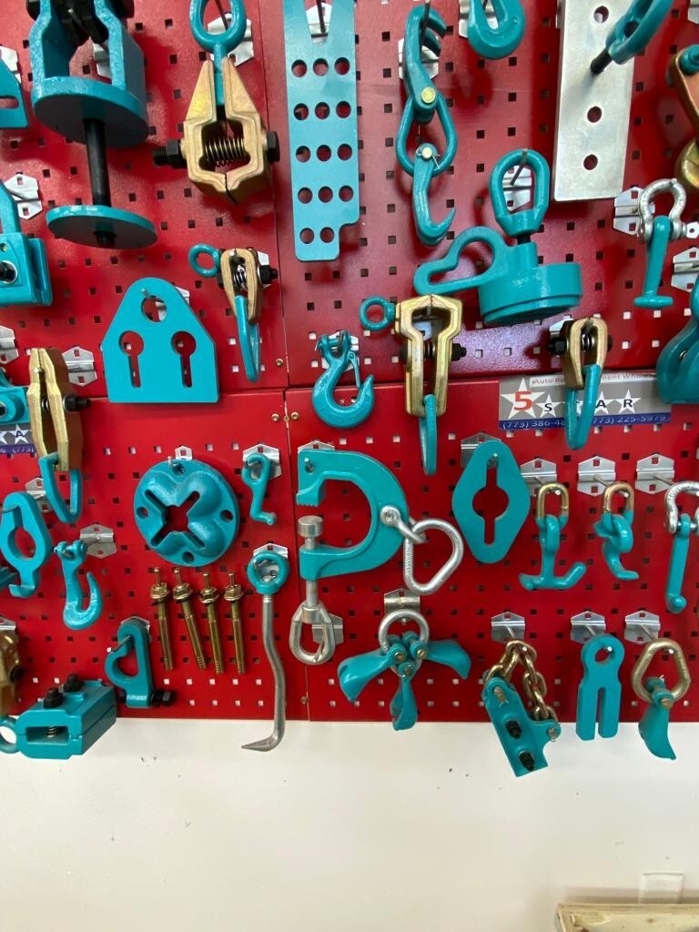 SET#91 - 53 PIECE HEAVY DUTY AUTO BODY FRAME MACHINE PULLING TOOLS & CLAMPS JACK