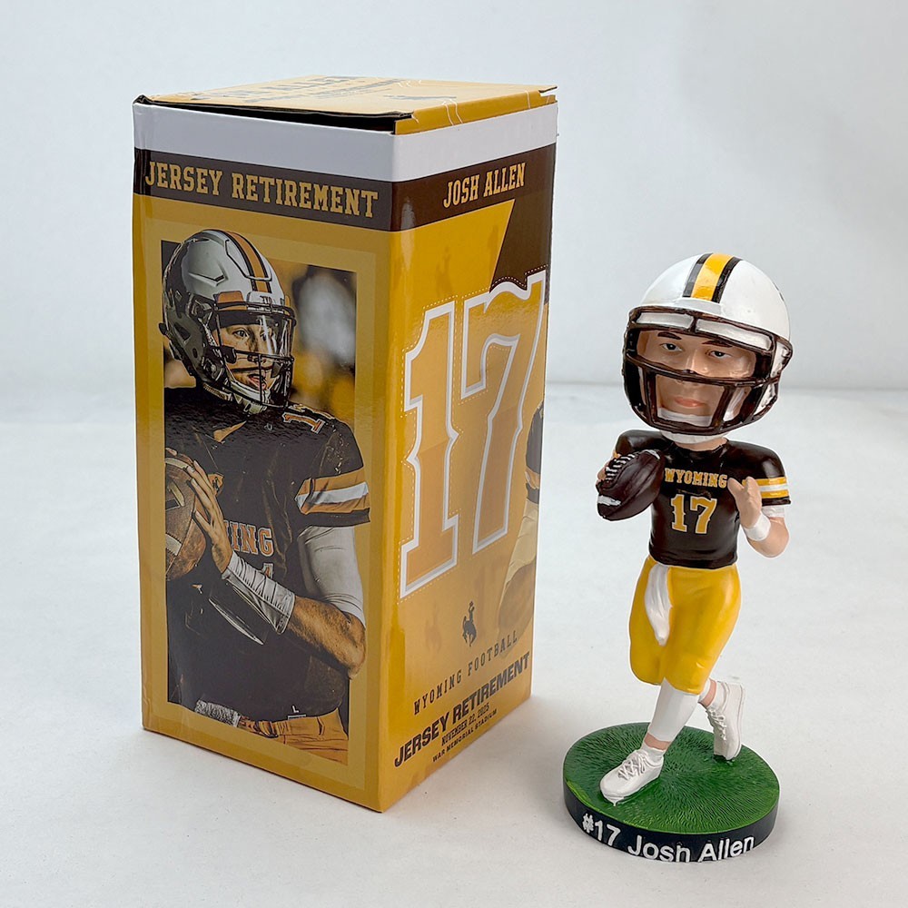 Josh Allen Wyoming Bobblehead – Jersey Retirement #17 – New in Box