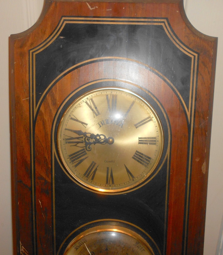 Bulova Weather Station Clock Barometer Thermometer