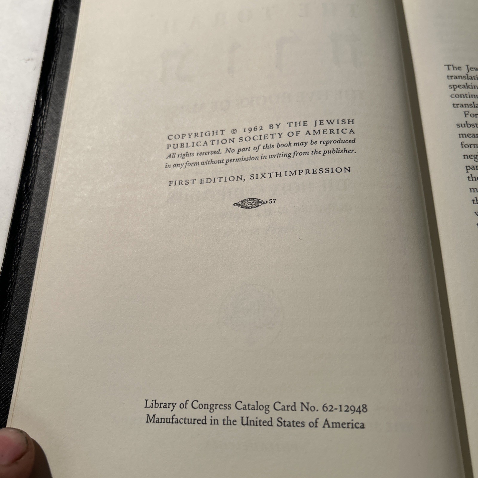 The Torah - The Five Books Of Moses 1962 Leather ~ New With Box