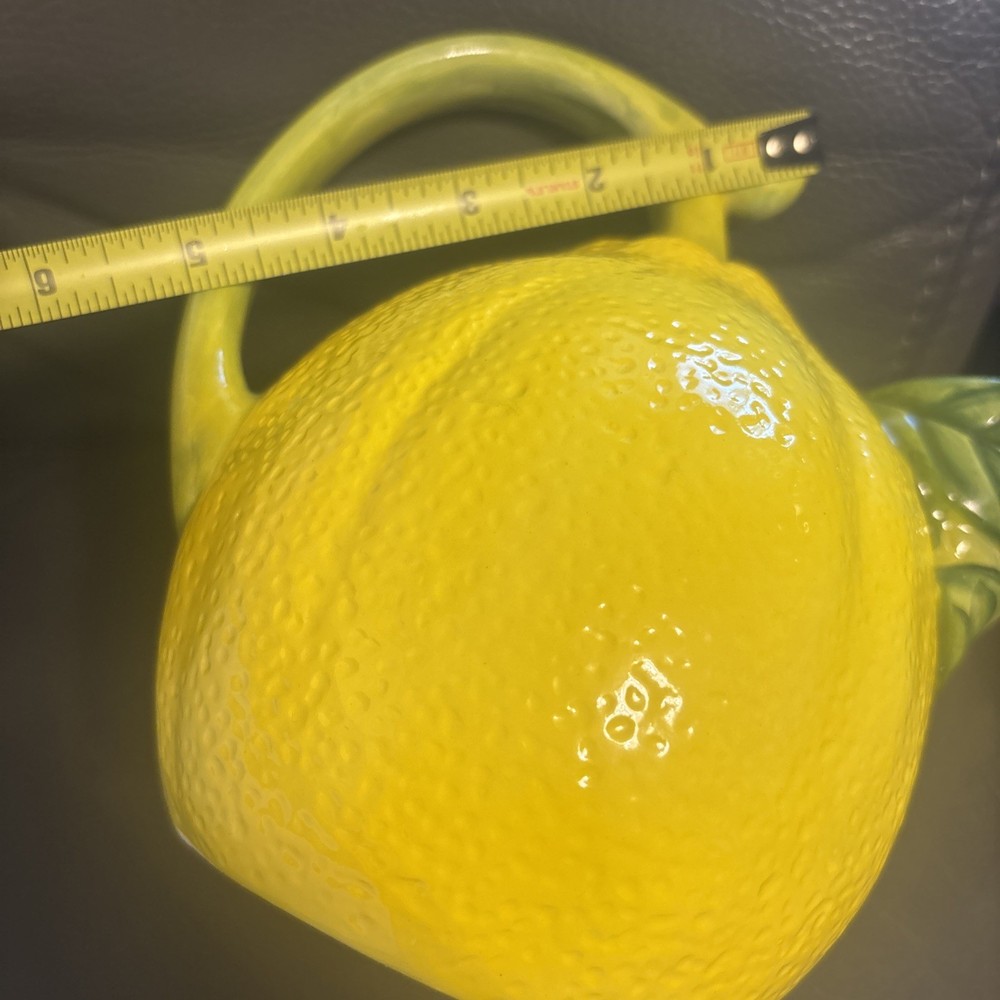 Lord & Taylor Ceramic Painted Lemon Lemonade Beverage Pitcher