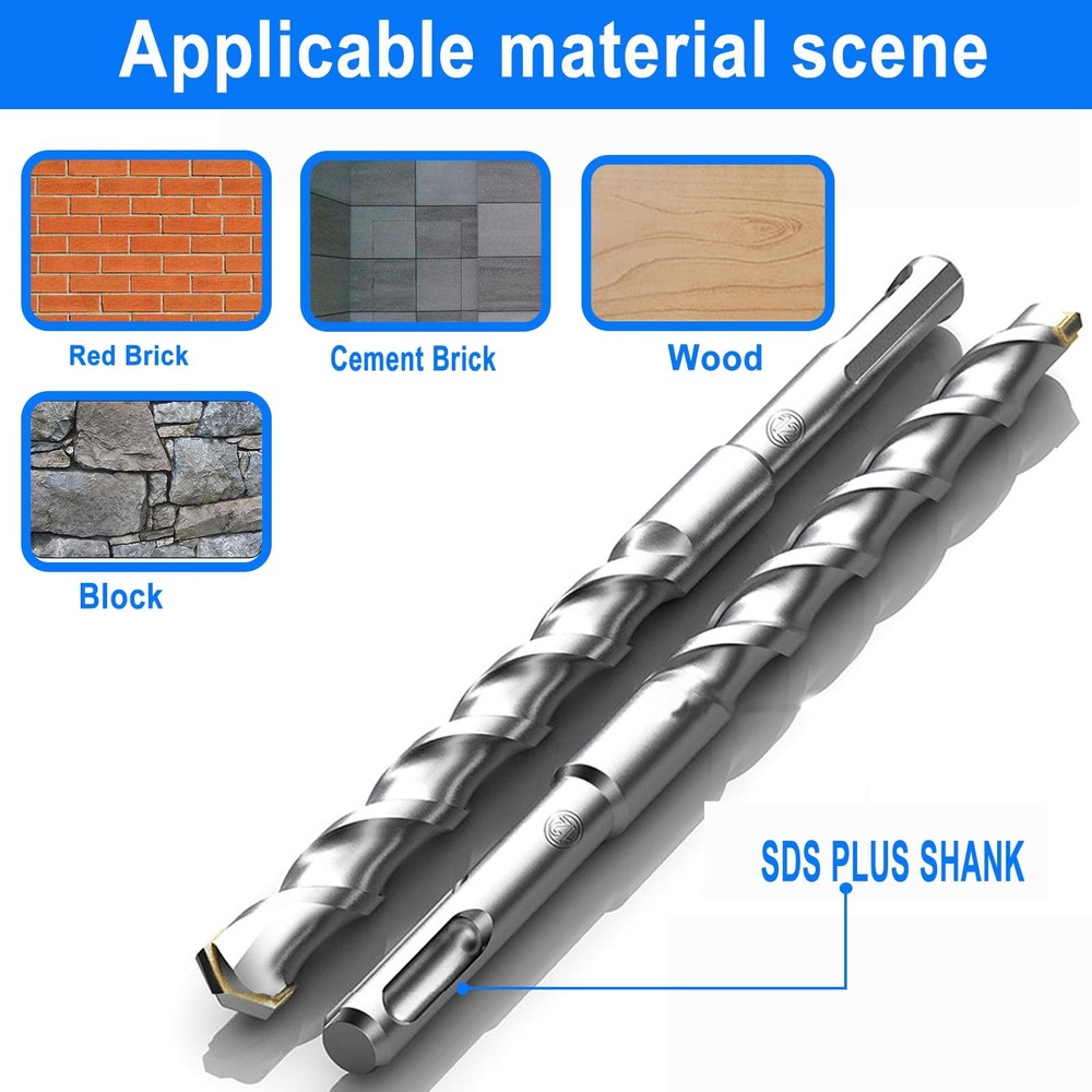 10-Piece 5/32" SDS Plus Drill Bits Rotary Hammer Bit Set, 10 Pcs
