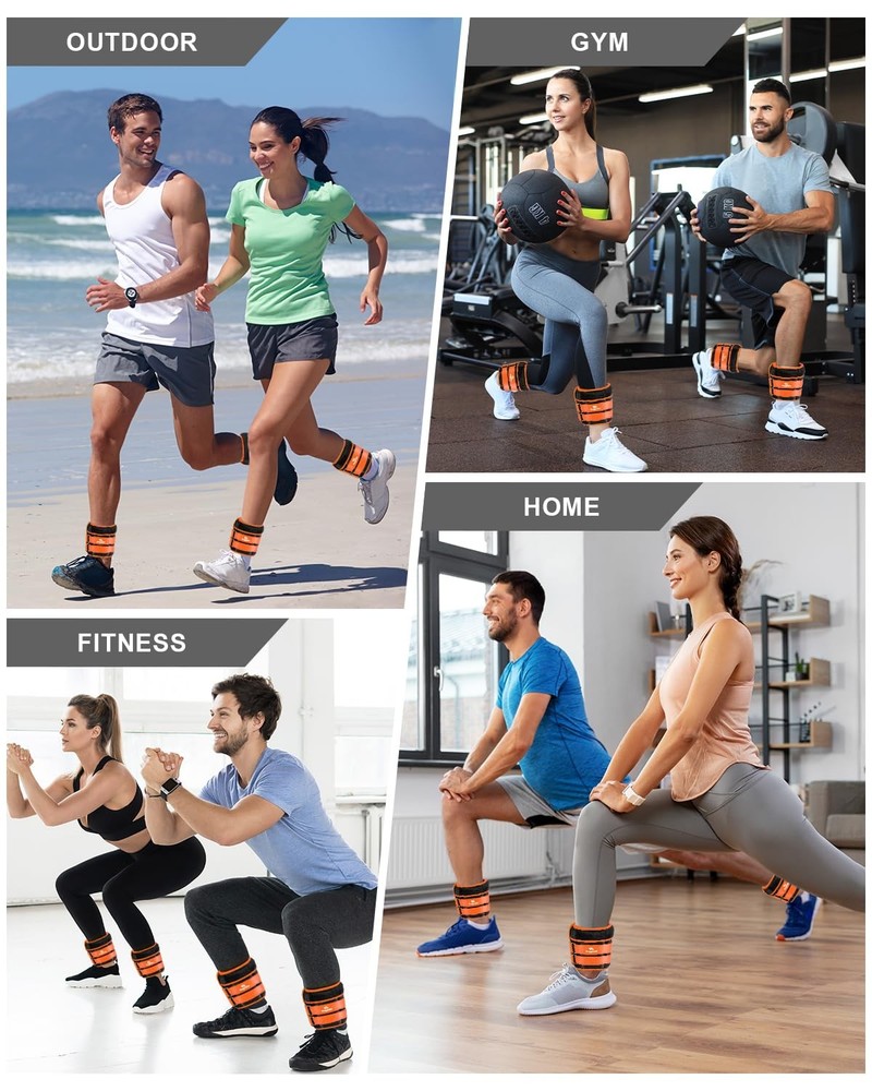 Ankle Weights adjustable Removable Weight for Jogging Gymnastics 1 Pair