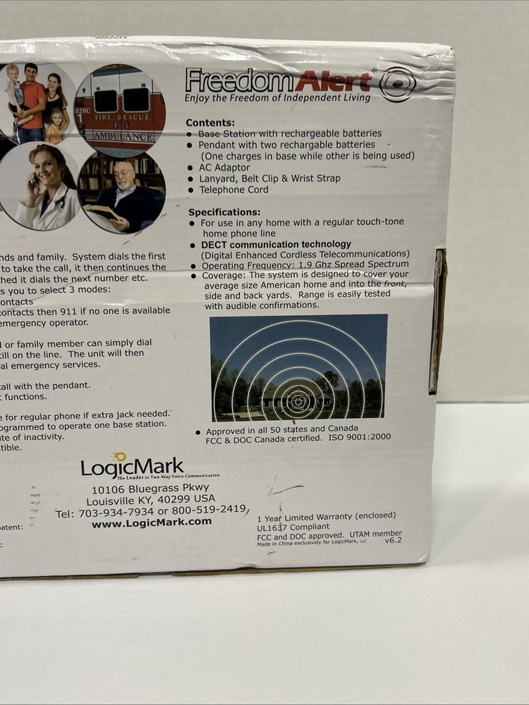 LogicMark 35911 Freedom Alert Emergency System DECT Technology