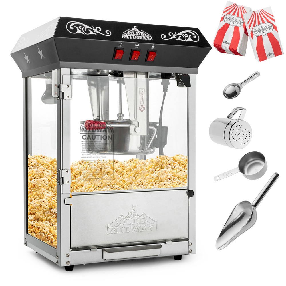 Bar Style Popcorn Machine Maker Popper with 10-Ounce Kettle