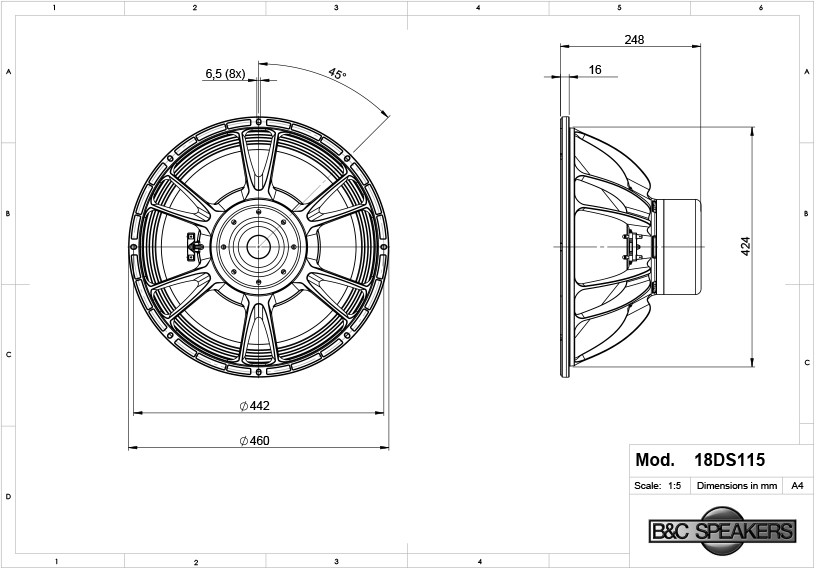 2x B&C 18DS115-4 18" Neodymium Subwoofer Speaker 3400W 4-Ohm Bass Sub 35-500 Hz