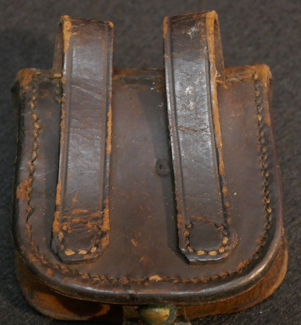 Civil War US Federal Union Army Cartridge Belt Cap Box Leather Field Issued Cond