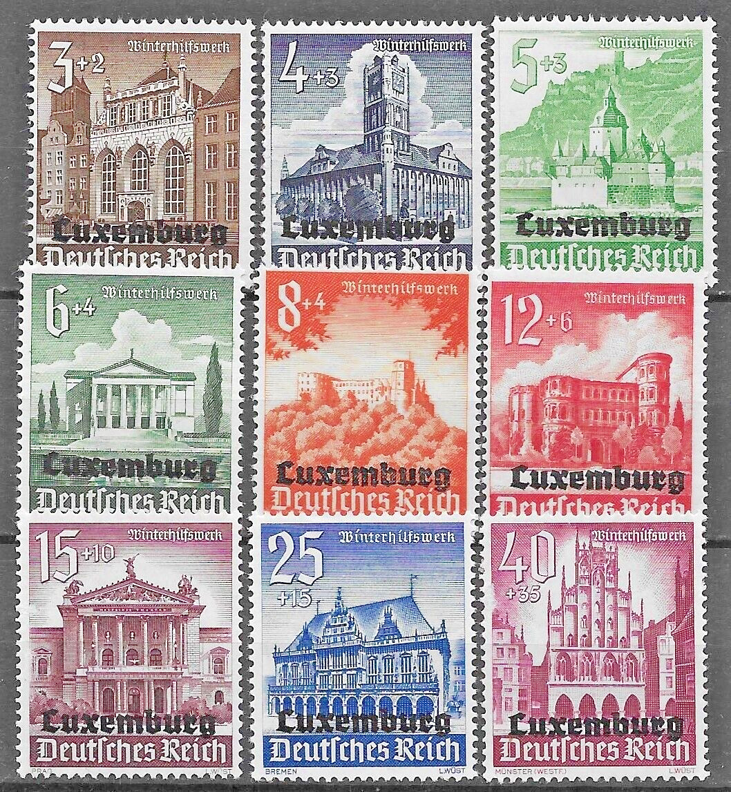 Germany's Occupation of Luxemburg 1941 Mi# 33-41 MNH **