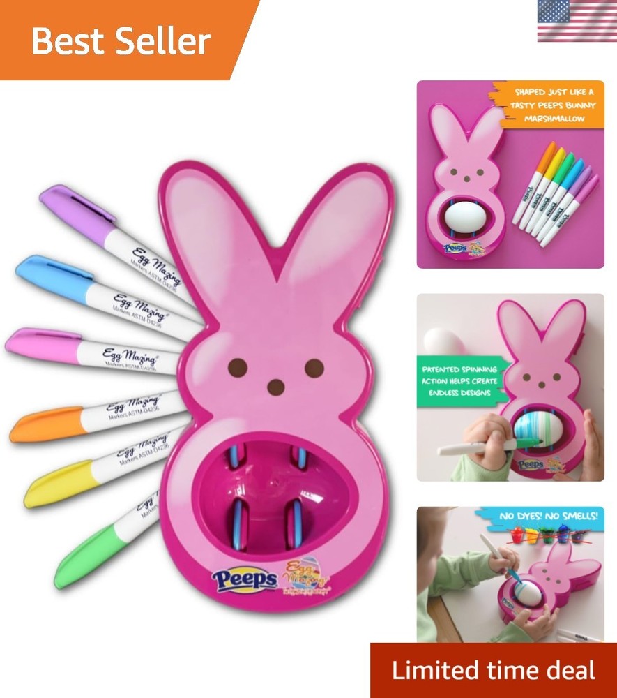 Peeps Bunny Egg Decorating Set with Quick-Drying Markers - Harness Creative Fun
