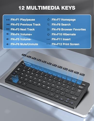 Wireless Keyboard and Mouse Combo, Mini Cordless Computer Keyboard and Black