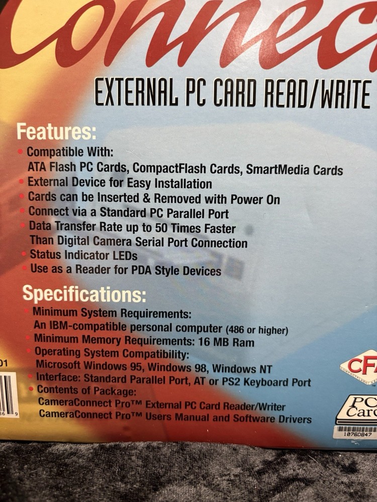 ActionTec CameraConnect Pro External PC Card Read and Write Drive