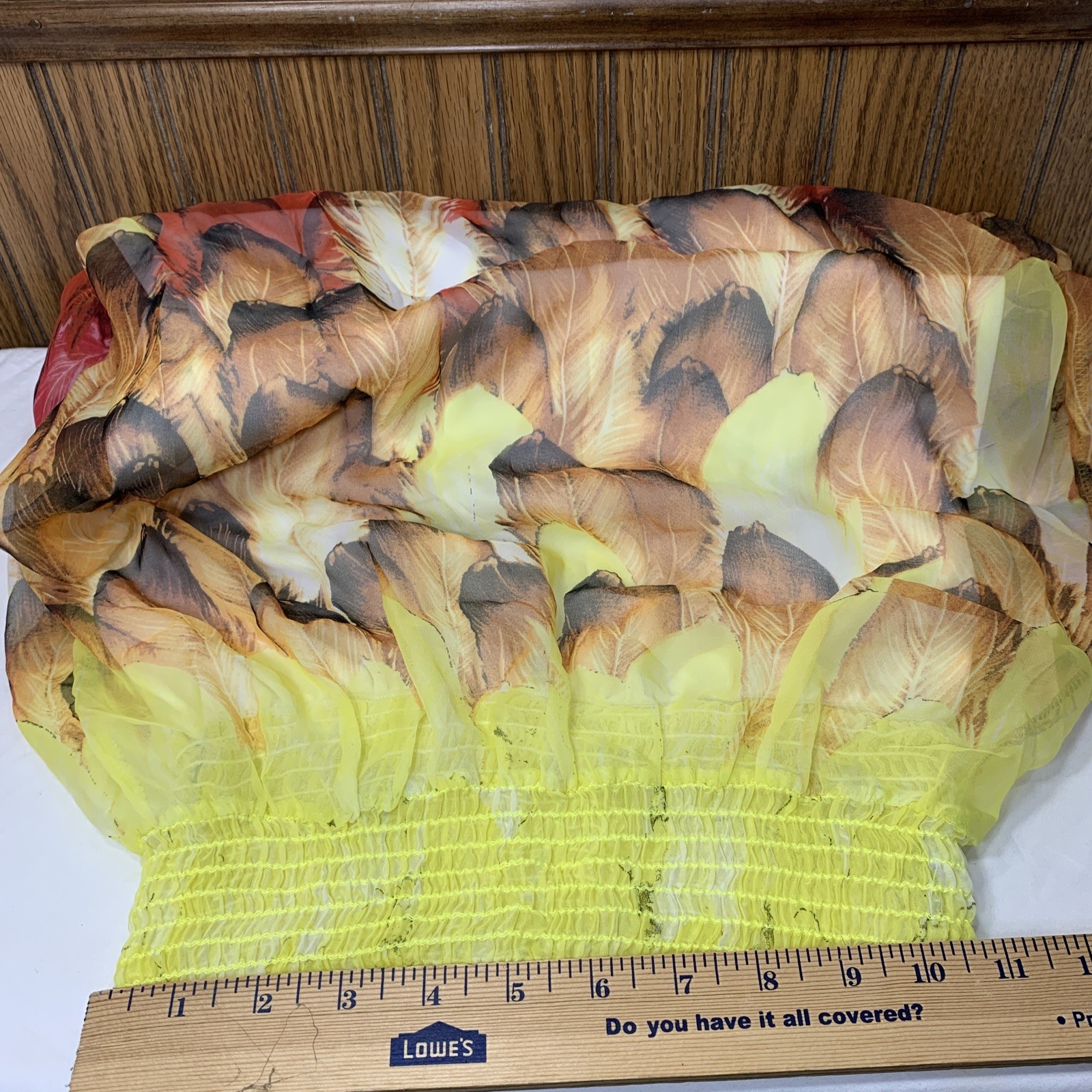 Long Maxi Skirt Size Small Sheer Overlay Lined Multi Color Feather Prints Charm