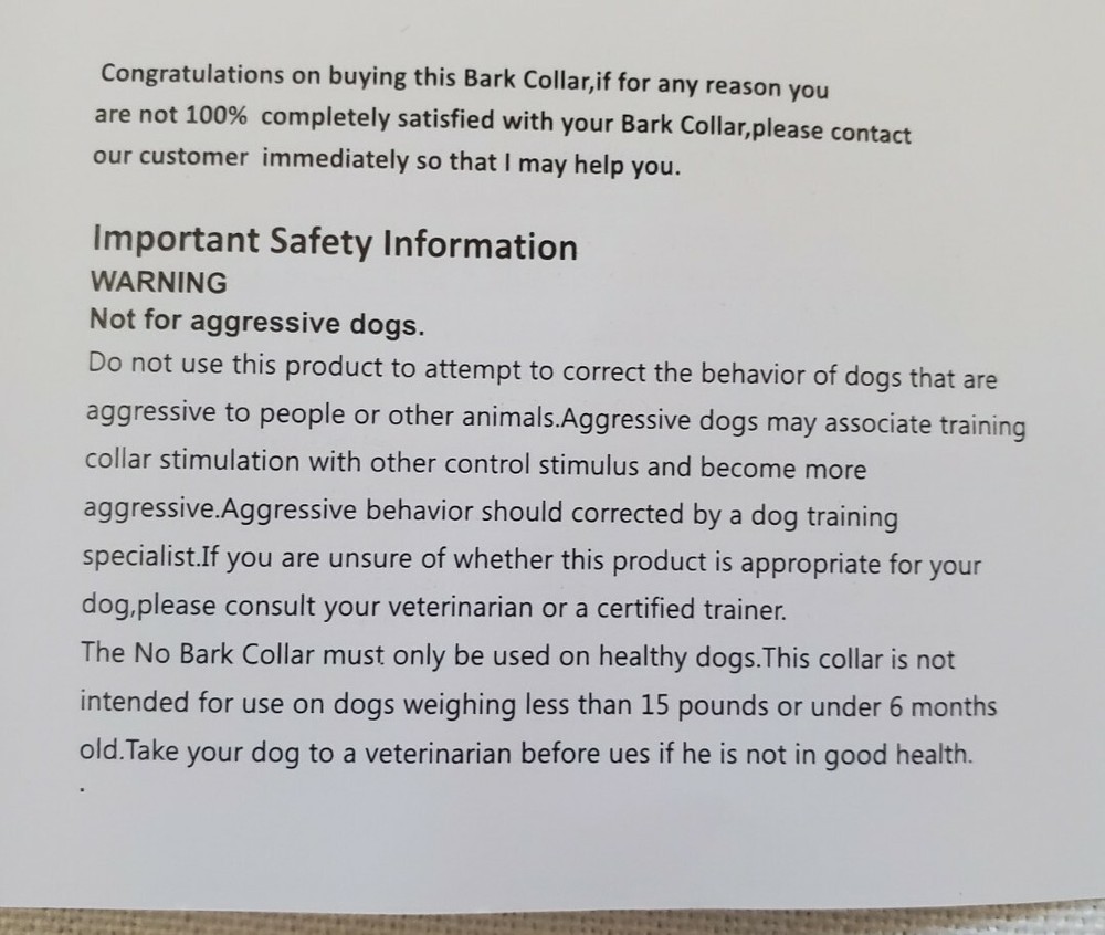 No Bark Training Collar w/Smart Detection Vibration & Harmless Shock-Blue