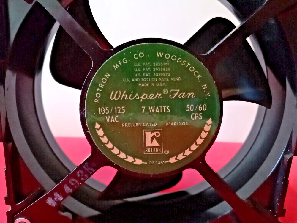 ROTRON Whisper Fan Model 3128W Ham Radio Component. Untested