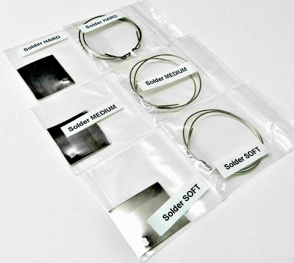 Silver Solder for Jewelry Making Assortment Pack Wire & Sheets -Soft Medium Hard