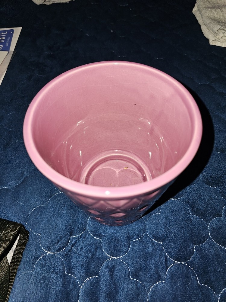 5" Pink/Purple Diamond Pattern Ceramic Orchid Planter