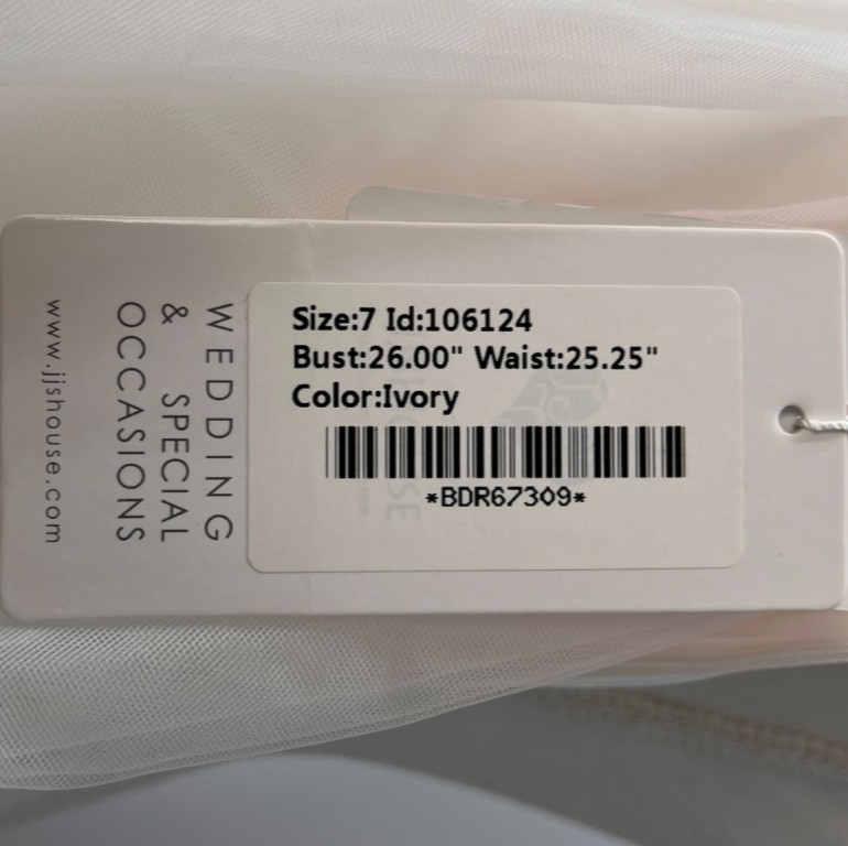 JJ's House Ivory Ball-Gown Floor-Length Lace Tulle Flower Girl Dress Sz 7 106124