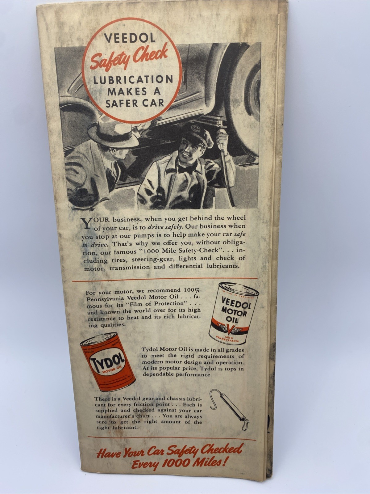 1941 Maine Maritime Province Road Map Tydol Flying A Gas Oil Advertising F32