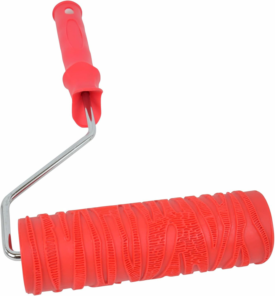 8'' Patterned Paint Roller for Wall Decoration Classic Texture Rubber Roller Dec