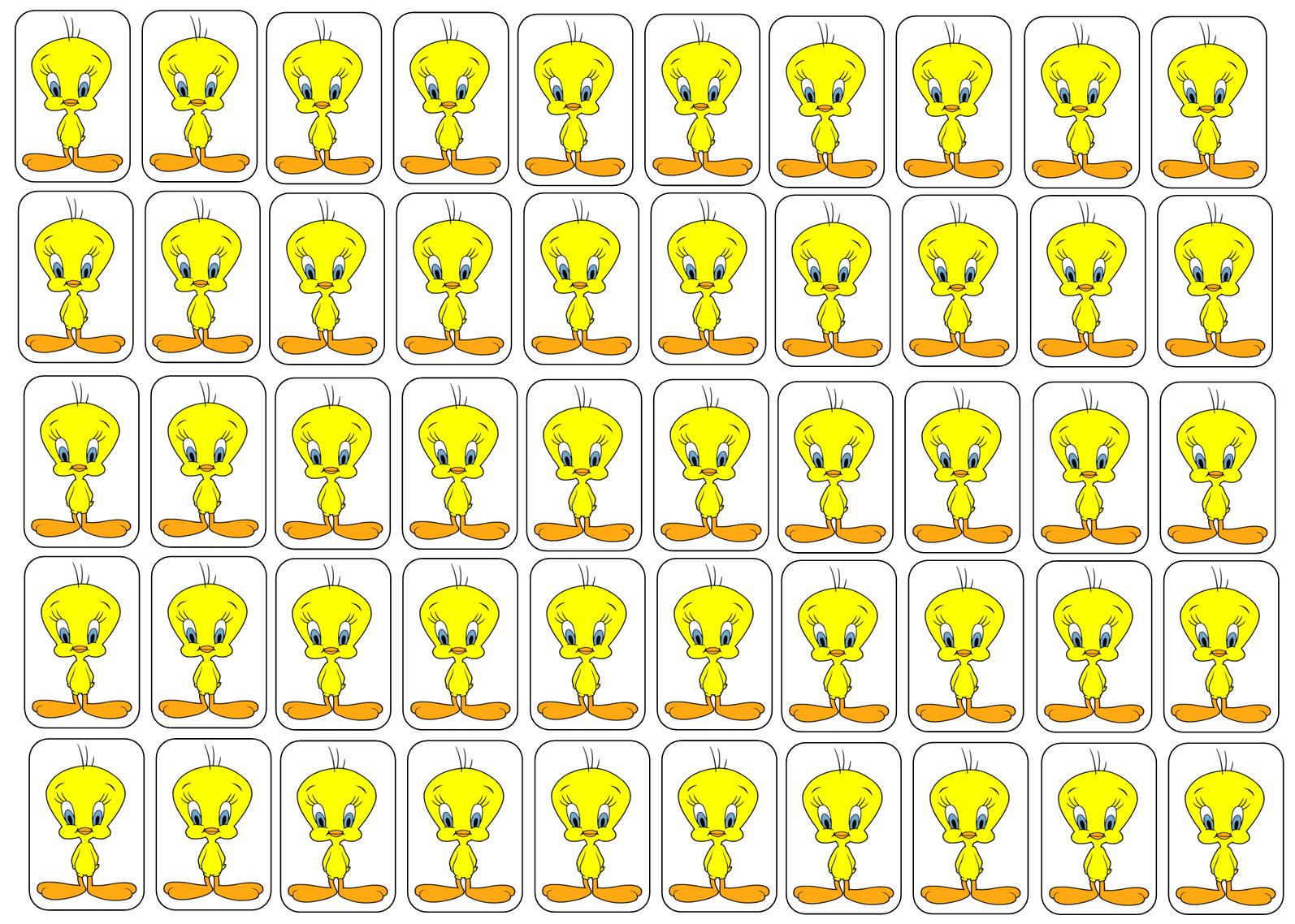 50 Tweety Bird Envelope Seals / Labels / Stickers, 1" by 1.5"