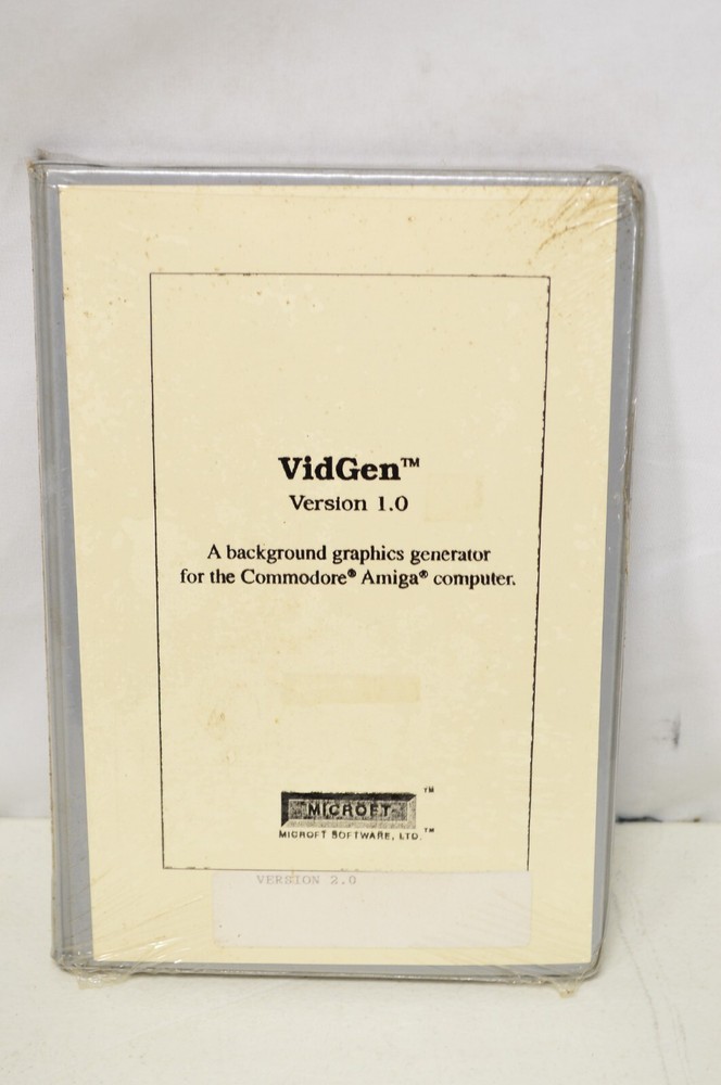 VidGen Version 1.0 Graphics Generator for Commodore Amiga Software Microft