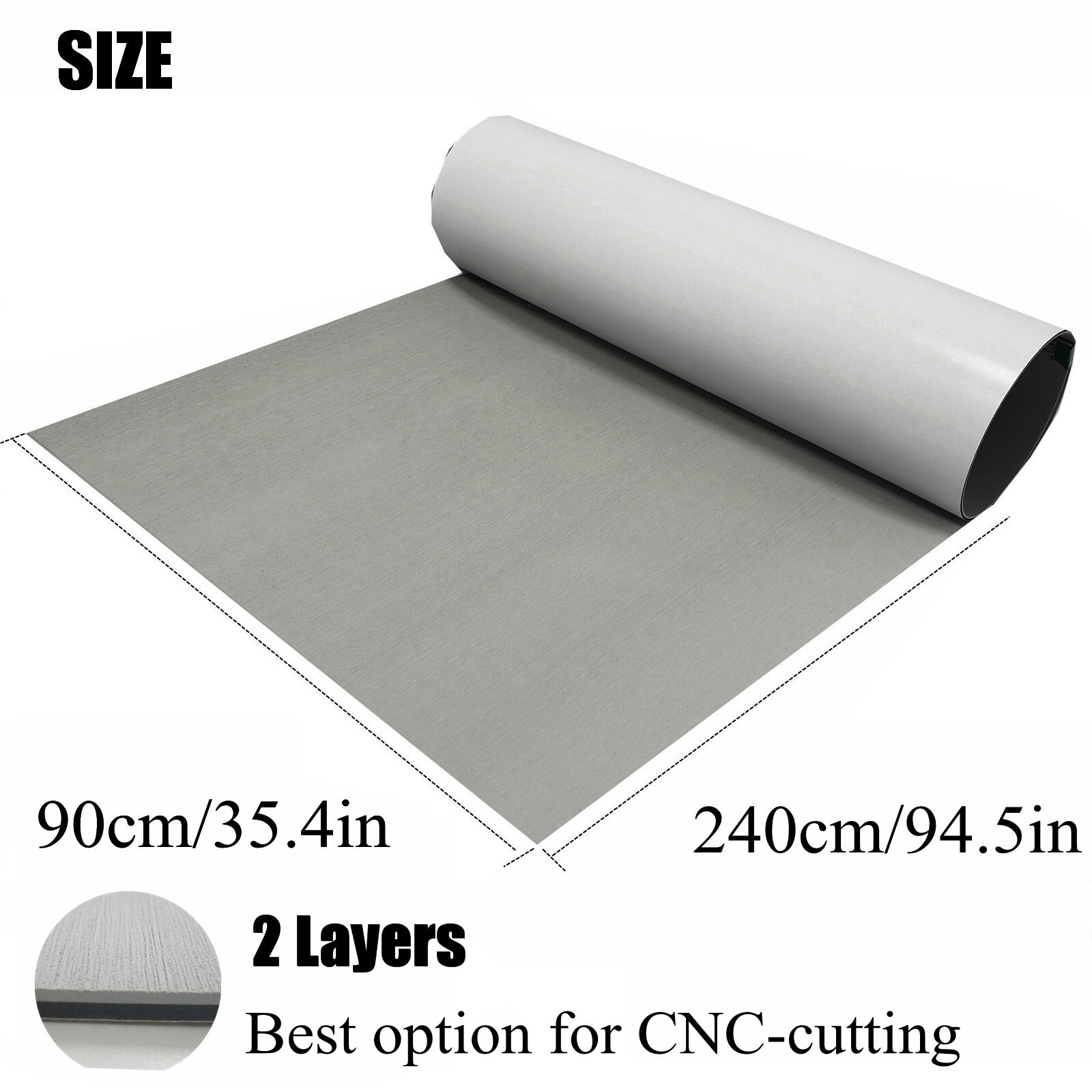 94.5" EVA Foam Boat Decking Sheet Mat Faux Teak Marine Yacht Flooring Plain Pad