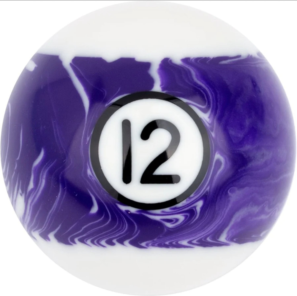 Action #12 White Marble Replacement Pool Ball - RBWM