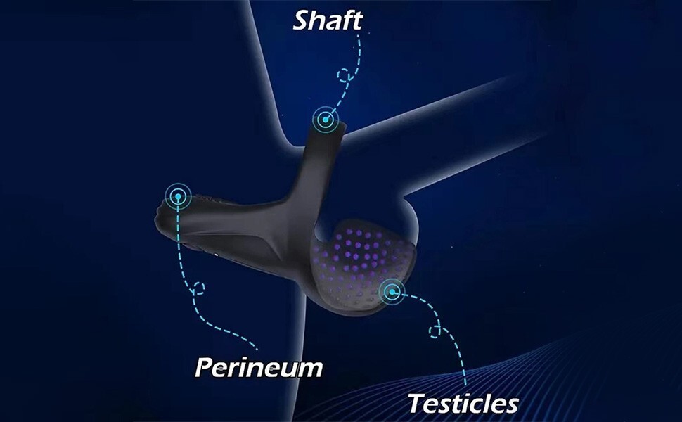 Vibrating Cock Ring Balls Massager Penis Vibrator with Remote Control for Couple