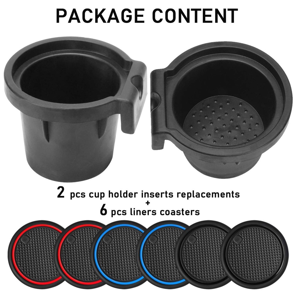 Cup Holder Inserts for Frontier, Xterra, Pathfinder – 2 Pcs Replacement Set