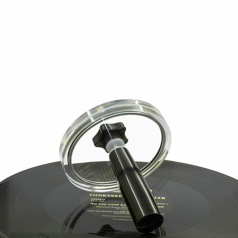 LP Vinyl Record Cleaner Clamp handle Record Label Saver Protector Clean Tool