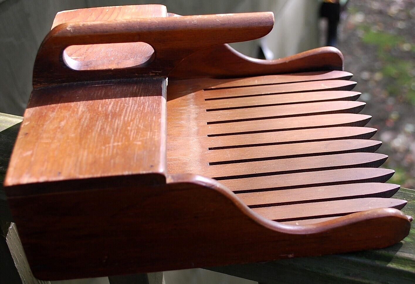 Antique Primitive HANDMADE WOOD CRANBERRY/BLUEBERRY HARVESTING SCOOP Rake Box VG