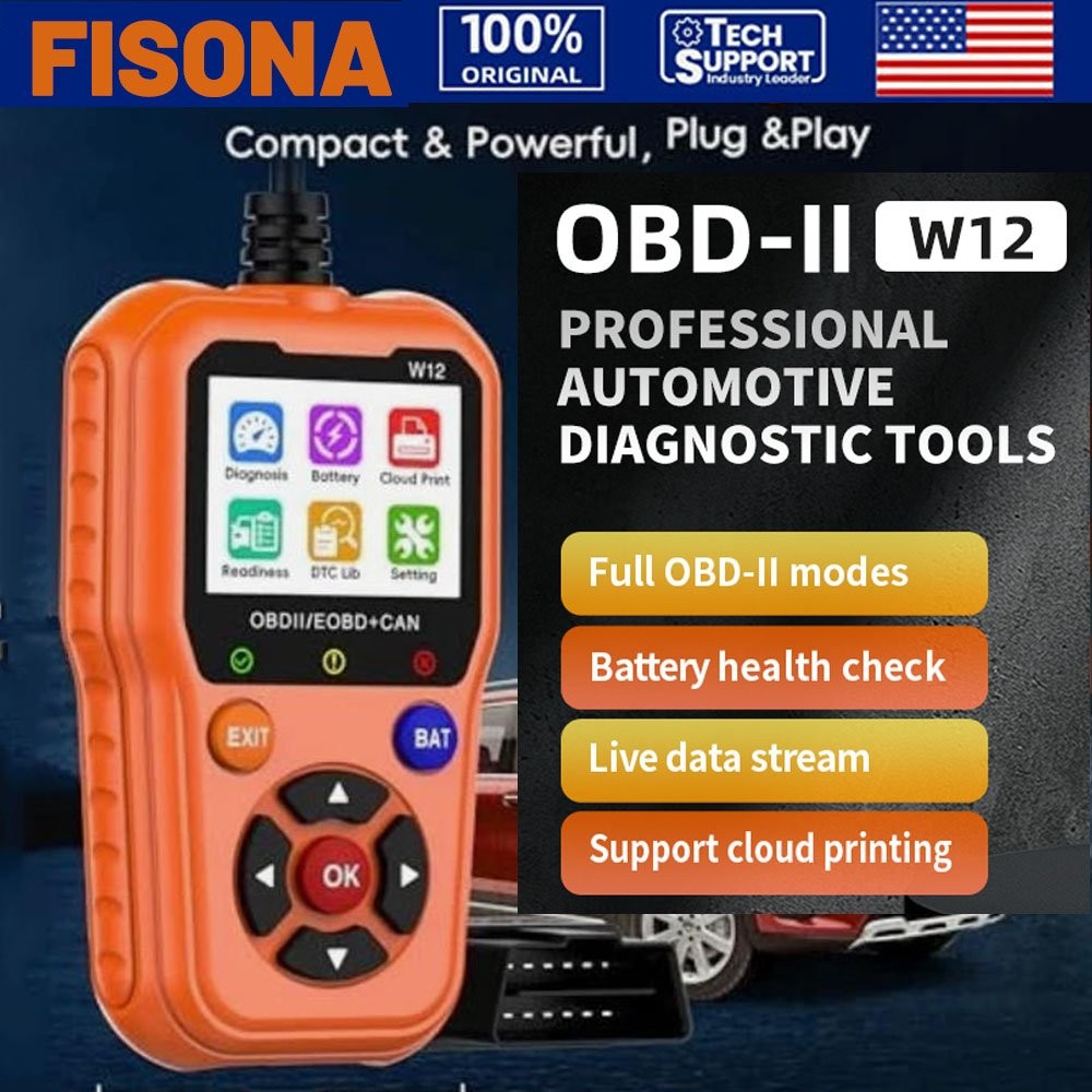 FISONA W12 5600 OBD2 Scanner ABS SRS EPB Code Reader All System Diagnostic Tool