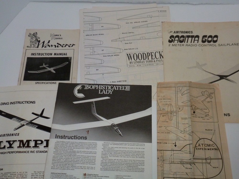 LARGE VINTAGE U-CONTROL - R/C PLANS - INSTRUCTIONS