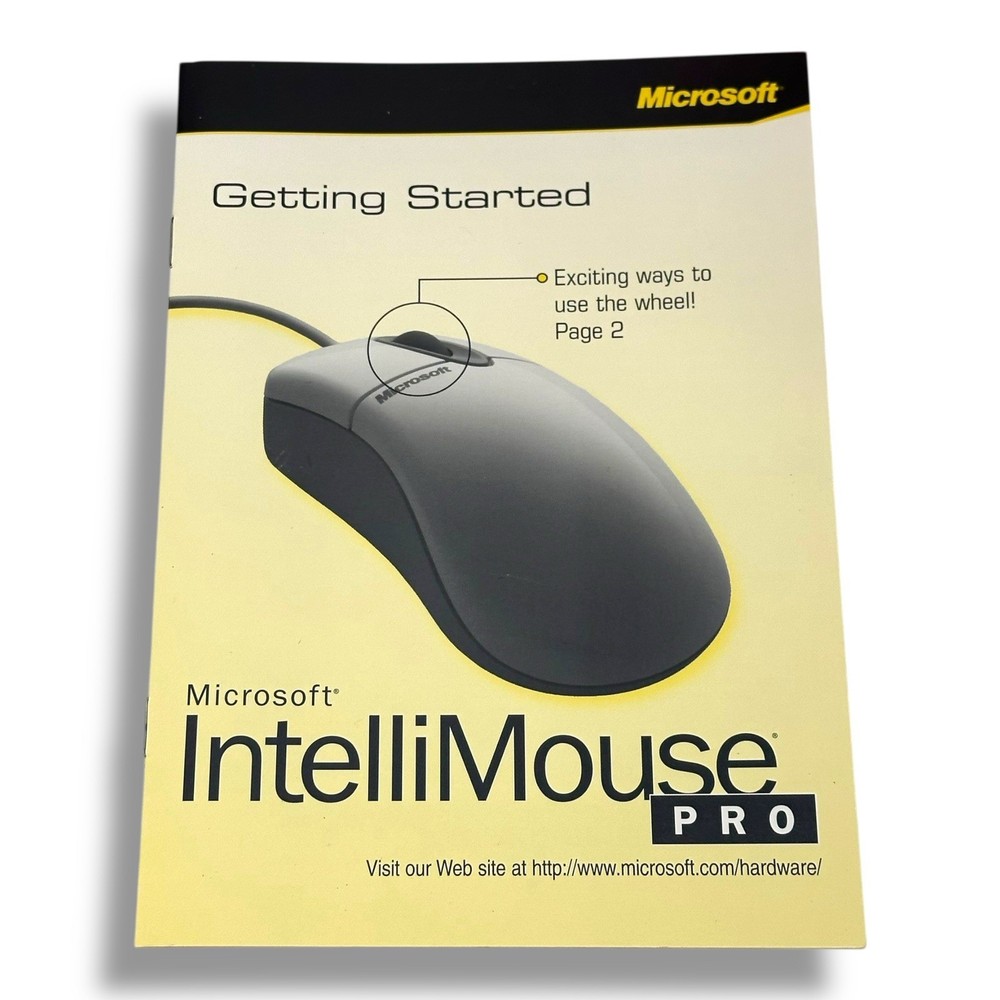 Microsoft Intellimouse Pro Mouse W/ Box Instructions 3.5” Disk Opened Vintage