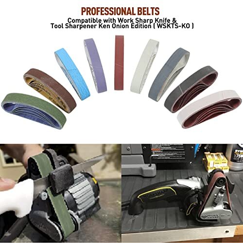 45 Pcs 3/4" x 12" Replacement Knife Sharpener Sanding Belt Kit for Work Sharp...