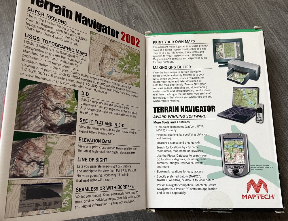 Maptech Terrain Navigator 2002 Idaho and Wyoming Region PC Windows map software