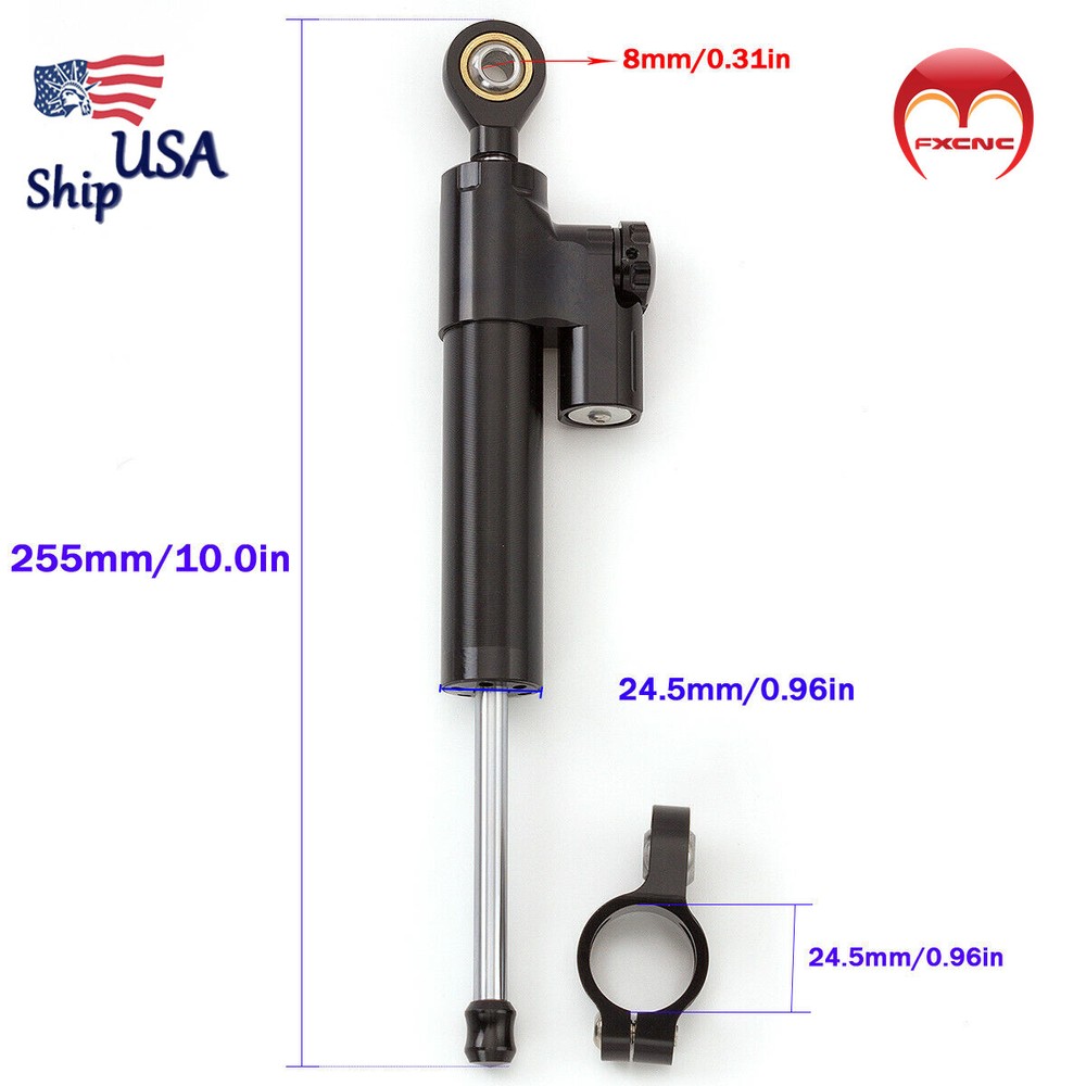 Motorcycle Steering Damper Stabilizer Linear Reversed Safe Control Universal