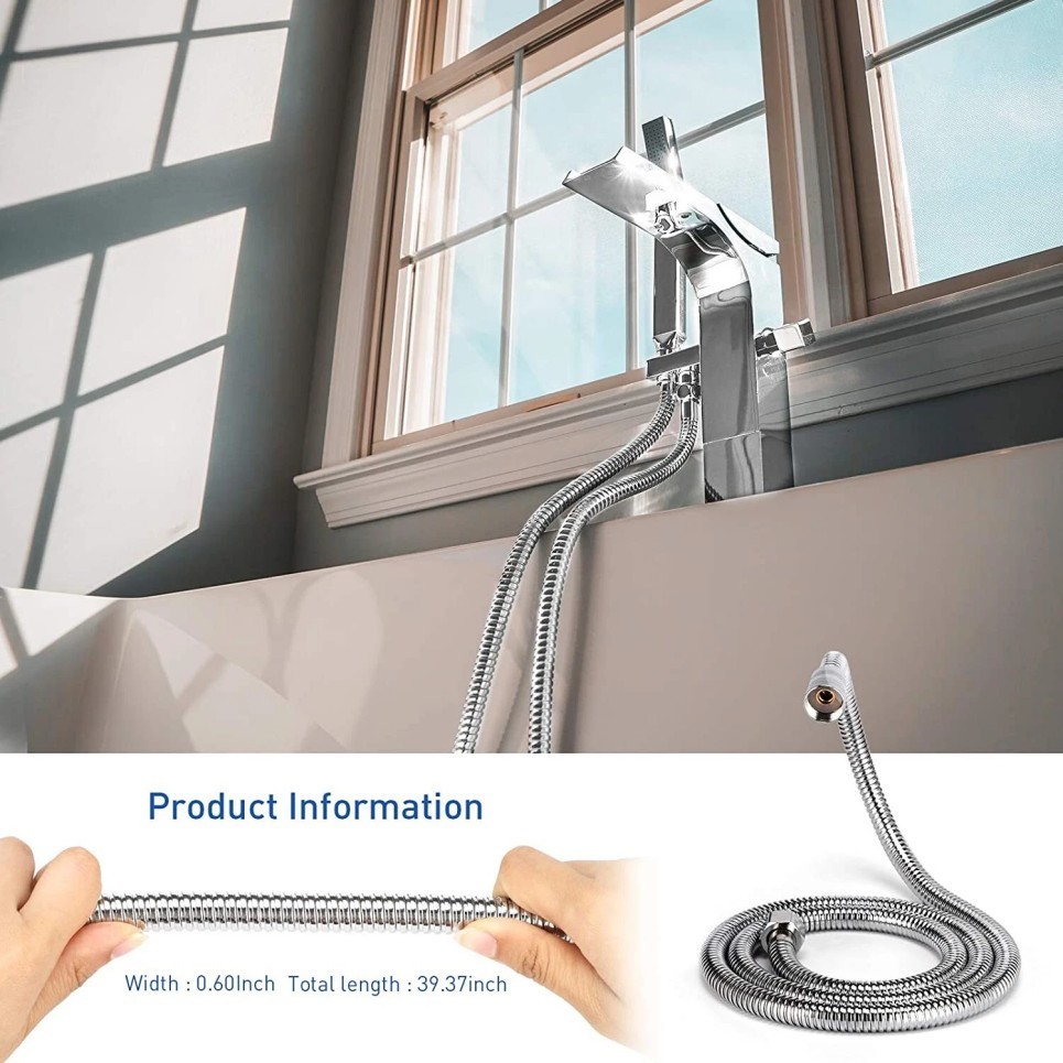 Shower Head Hose Handheld Extra Long Stainless Steel Bathroom Flexible Tube