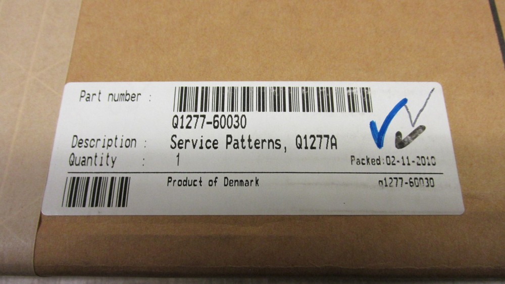 HP Q1277-60030 Service Patterns Includes the Focus Pattern and Calibration Sheet