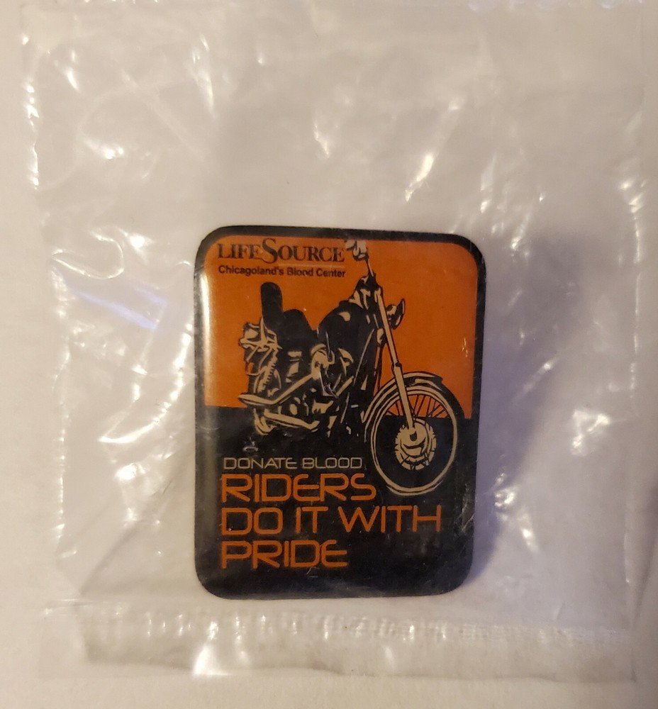 Life Source Chicagolands Blood Source- Donate Blood, Bikers Do It With Pride Pin