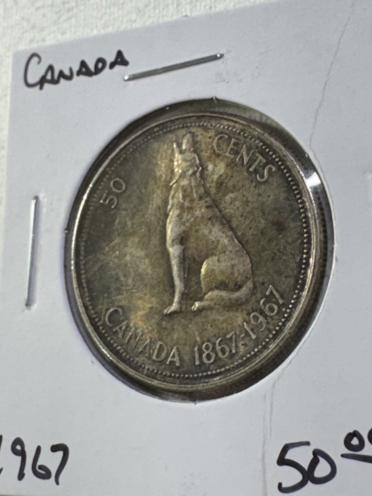 1967 Canada 50 Cents Howling Wolf