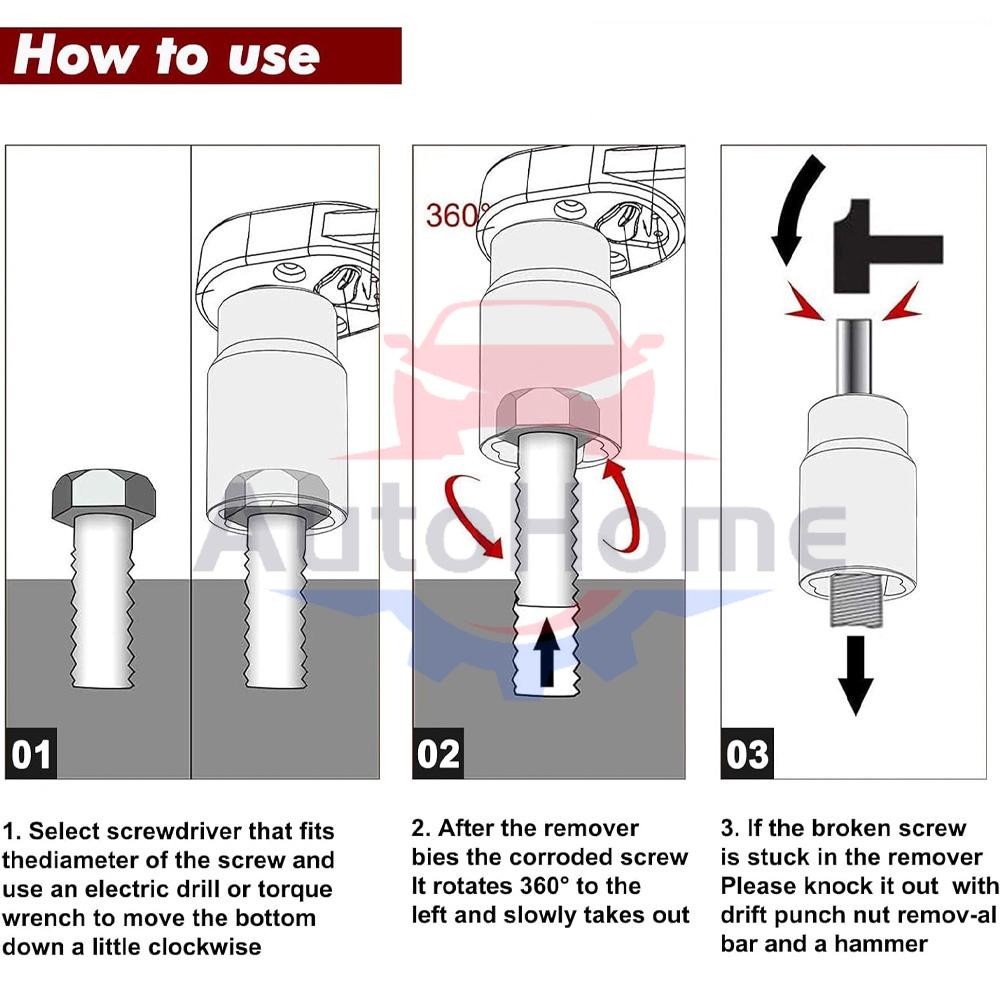 5Pcs Twist Socket 1/2” Drive For Wheel Lug Nut Damaged Removal and Extractor